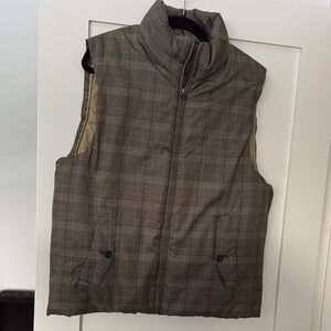 Banana Republic Men's Checkered Vest - Brown and Tan